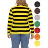 image:imageSTRETCH IS COMFORT Womens Long Sleeve Lay Flat Crew Neck Tee  Everyday Top  Plus amp Regular Sizes S5XBlack Yellow Stripes