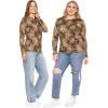 image:imageSTRETCH IS COMFORT Womens Long Sleeve Lay Flat Crew Neck Tee  Everyday Top  Plus amp Regular Sizes S5XBrown Leopard
