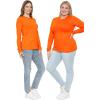 image:imageSTRETCH IS COMFORT Womens Long Sleeve Lay Flat Crew Neck Tee  Everyday Top  Plus amp Regular Sizes S5XOrange