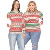 image:imageSTRETCH IS COMFORT Womens Long Sleeve Lay Flat Crew Neck Tee  Everyday Top  Plus amp Regular Sizes S5XRed Reindeer
