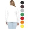 image:imageSTRETCH IS COMFORT Womens Long Sleeve Lay Flat Crew Neck Tee  Everyday Top  Plus amp Regular Sizes S5XWhite
