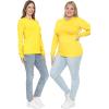 image:imageSTRETCH IS COMFORT Womens Long Sleeve Lay Flat Crew Neck Tee  Everyday Top  Plus amp Regular Sizes S5XYellow
