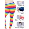 image:imageSTRETCH IS COMFORT Womens and Plus Size Oh So Soft Knee amp Full Length Leggings  Lots of Prints  Adult Sizes S7XOrange White Stripes
