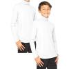 image:imageSTRETCH IS COMFORT Boys Long Sleeve Turtleneck Shirt  Soft Stretchy Lightweight Base Layer Everyday Top  216White 2 Pack