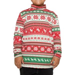image:imageSTRETCH IS COMFORT Boys Long Sleeve Turtleneck Shirt  Soft Stretchy Lightweight Base Layer Everyday Top  216Red Reindeer