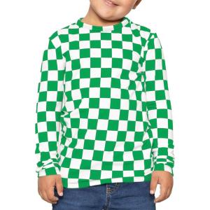 image:imageSTRETCH IS COMFORT Boys Oh So Soft Long Sleeve Top Crew Neck  416Checkered Green