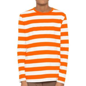 image:imageSTRETCH IS COMFORT Boys Oh So Soft Long Sleeve Top Crew Neck  416Orange White Stripes