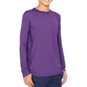 image:imageSTRETCH IS COMFORT Boys Oh So Soft Long Sleeve Top Crew Neck  416Purple
