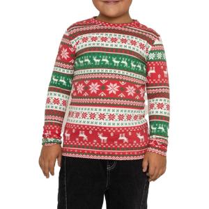 image:imageSTRETCH IS COMFORT Boys Oh So Soft Long Sleeve Top Crew Neck  416Red Reindeer
