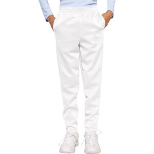 image:imageSTRETCH IS COMFORT Boys Slim Fit Jogger Play Pants  Soft PullOn Lounge Bottoms  Everyday School or Playwear  XSXLWhite