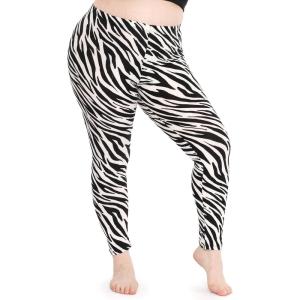 image:imageSTRETCH IS COMFORT Womens and Plus Size Oh So Soft Knee amp Full Length Leggings  Lots of Prints  Adult Sizes S7XZebra