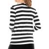 image:imageSTRETCH IS COMFORT Womens and Plus Oh So Soft Long Sleeve Crew Neck Top  Small  3XBlack White Stripes