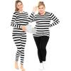 image:imageSTRETCH IS COMFORT Womens and Plus Oh So Soft Long Sleeve Crew Neck Top  Small  3XBlack White Stripes