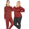 image:imageSTRETCH IS COMFORT Womens and Plus Oh So Soft Long Sleeve Crew Neck Top  Small  3XRed Buffalo Plaid