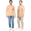image:imageSTRETCH IS COMFORT Mens Oh So Soft Long Sleeve Top Crew Neck and Turtleneck  Small  3XBeige