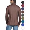 image:imageSTRETCH IS COMFORT Mens Oh So Soft Long Sleeve Top Crew Neck and Turtleneck  Small  3XBrown