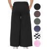 image:imageSTRETCH IS COMFORT Womens amp Plus Size Relaxed Fit Cotton Wide Leg Pants with Pockets  Soft Ankle Length  S5XLBlack