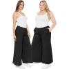 image:imageSTRETCH IS COMFORT Womens amp Plus Size Relaxed Fit Cotton Wide Leg Pants with Pockets  Soft Ankle Length  S5XLBlack