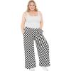 image:imageSTRETCH IS COMFORT Womens amp Plus Size Relaxed Fit Cotton Wide Leg Pants with Pockets  Soft Ankle Length  S5XLCheckered Black and White