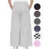 image:imageSTRETCH IS COMFORT Womens amp Plus Size Relaxed Fit Cotton Wide Leg Pants with Pockets  Soft Ankle Length  S5XLHeather Gray
