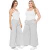 image:imageSTRETCH IS COMFORT Womens amp Plus Size Relaxed Fit Cotton Wide Leg Pants with Pockets  Soft Ankle Length  S5XLHeather Gray