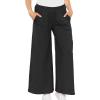 image:imageSTRETCH IS COMFORT Womens amp Plus Size Relaxed Fit Cotton Wide Leg Pants with Pockets  Soft Ankle Length  S5XLBlack