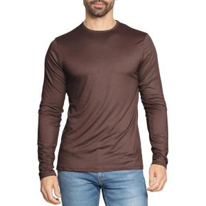 image:imageSTRETCH IS COMFORT Mens Oh So Soft Long Sleeve Top Crew Neck and Turtleneck  Small  3XBrown