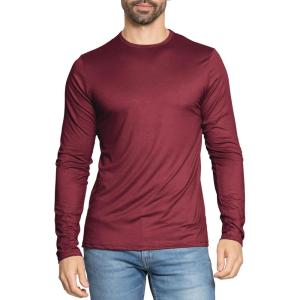 image:imageSTRETCH IS COMFORT Mens Oh So Soft Long Sleeve Top Crew Neck and Turtleneck  Small  3XBurgundy