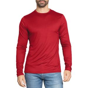 image:imageSTRETCH IS COMFORT Mens Oh So Soft Long Sleeve Top Crew Neck and Turtleneck  Small  3XRed
