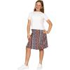 image:imageSTRETCH IS COMFORT Girls Knee to Midi Length Aline Skirt with Builtin Shorts or Leggings  Size 416Boho Natural Floral