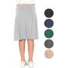 image:imageSTRETCH IS COMFORT Girls Knee to Midi Length Aline Skirt with Builtin Shorts or Leggings  Size 416Heather Gray