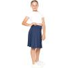 image:imageSTRETCH IS COMFORT Girls Knee to Midi Length Aline Skirt with Builtin Shorts or Leggings  Size 416Light Navy