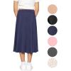 image:imageSTRETCH IS COMFORT Girls Knee to Midi Length Aline Skirt with Builtin Shorts or Leggings  Size 416Navy Blue