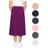 image:imageSTRETCH IS COMFORT Girls Knee to Midi Length Aline Skirt with Builtin Shorts or Leggings  Size 416Purple