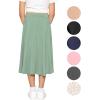 image:imageSTRETCH IS COMFORT Girls Knee to Midi Length Aline Skirt with Builtin Shorts or Leggings  Size 416Sage Green