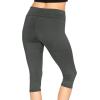 image:imageSTRETCH IS COMFORT Womens Foldover Knee Length Leggings Charcoal Gray Large