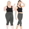 image:imageSTRETCH IS COMFORT Womens Foldover Knee Length Leggings Charcoal Gray Large