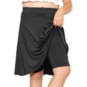 image:imageSTRETCH IS COMFORT Girls Knee to Midi Length Aline Skirt with Builtin Shorts or Leggings  Size 416Black