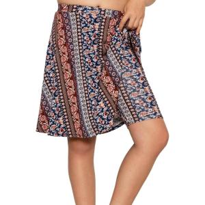 image:imageSTRETCH IS COMFORT Girls Knee to Midi Length Aline Skirt with Builtin Shorts or Leggings  Size 416Boho Natural Floral