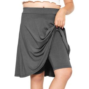 image:imageSTRETCH IS COMFORT Girls Knee to Midi Length Aline Skirt with Builtin Shorts or Leggings  Size 416Charcoal Gray