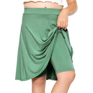 image:imageSTRETCH IS COMFORT Girls Knee to Midi Length Aline Skirt with Builtin Shorts or Leggings  Size 416Grass Green