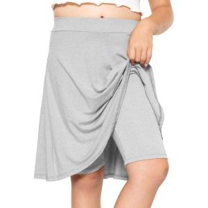 image:imageSTRETCH IS COMFORT Girls Knee to Midi Length Aline Skirt with Builtin Shorts or Leggings  Size 416Heather Gray