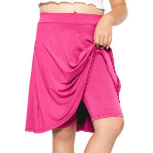 image:imageSTRETCH IS COMFORT Girls Knee to Midi Length Aline Skirt with Builtin Shorts or Leggings  Size 416Hot Pink