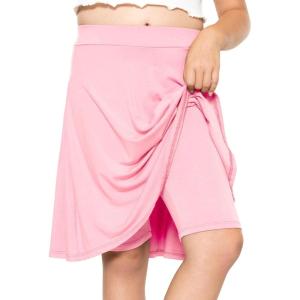 image:imageSTRETCH IS COMFORT Girls Knee to Midi Length Aline Skirt with Builtin Shorts or Leggings  Size 416Light Pink
