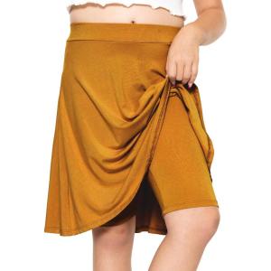 image:imageSTRETCH IS COMFORT Girls Knee to Midi Length Aline Skirt with Builtin Shorts or Leggings  Size 416Mustard Yellow