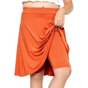image:imageSTRETCH IS COMFORT Girls Knee to Midi Length Aline Skirt with Builtin Shorts or Leggings  Size 416Orange
