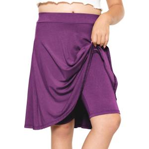 image:imageSTRETCH IS COMFORT Girls Knee to Midi Length Aline Skirt with Builtin Shorts or Leggings  Size 416Purple