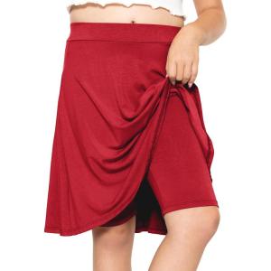 image:imageSTRETCH IS COMFORT Girls Knee to Midi Length Aline Skirt with Builtin Shorts or Leggings  Size 416Red