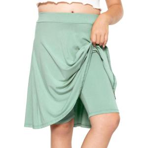 image:imageSTRETCH IS COMFORT Girls Knee to Midi Length Aline Skirt with Builtin Shorts or Leggings  Size 416Sage Green