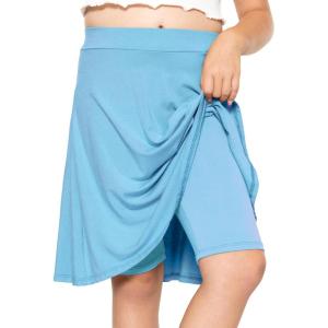 image:imageSTRETCH IS COMFORT Girls Knee to Midi Length Aline Skirt with Builtin Shorts or Leggings  Size 416Sky Blue